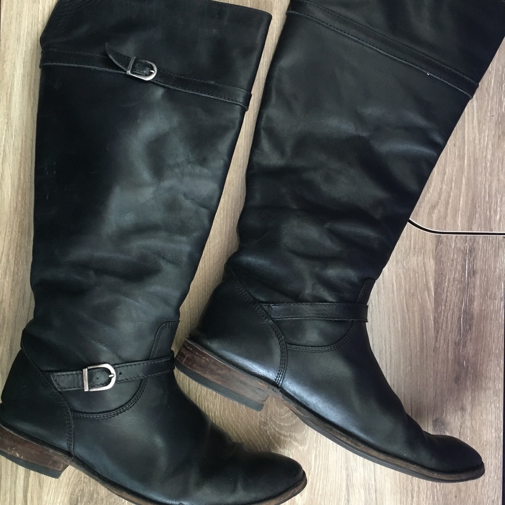 Frye boots riding tall black 8.5 black leather